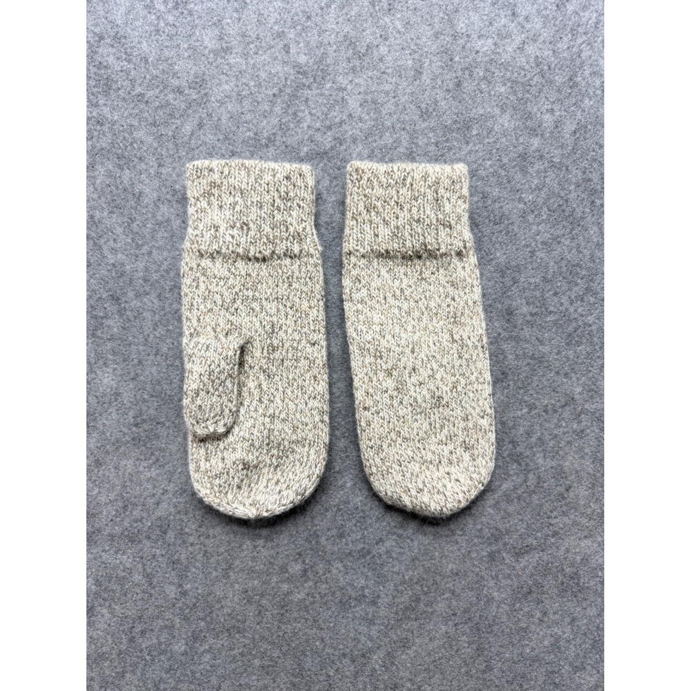 Vintage Glove Connection Mens Wool Blend Mittens Oatmeal Marl Knit Gloves OS